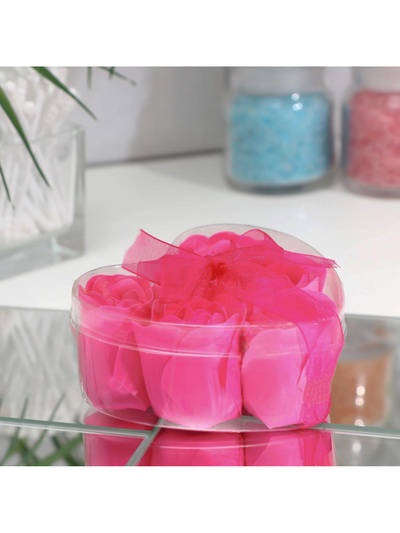 Мыльные розочки, фуксия, набор 6 шт., в коробке