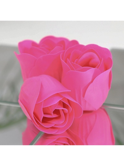 Мыльные розочки, фуксия, набор 6 шт., в коробке