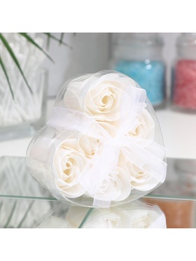 Мыльные розы, белые, набор 6 шт.