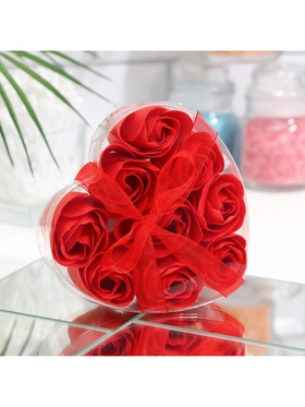 Мыльные розы, красные, набор 9 шт.