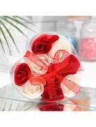Мыльные розочки, красные и белые, набор 9 шт. - Фото 4