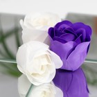 Мыльные розы, фиолетовые и белые, набор 9 шт. - Фото 4