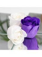Мыльные розы, фиолетовые и белые, набор 9 шт. - Фото 7
