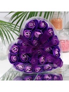 Мыльные розочки, фиолетово-белые, набор 24 шт., в коробке - Фото 4