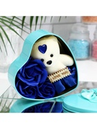 Мыльные розы и медвежонок, набор синий - Фото 6