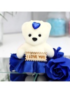 Мыльные розы и медвежонок, набор синий - Фото 7