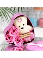 Мыльные розы и медвежонок, набор розовый - Фото 6