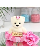 Мыльные розы и медвежонок, набор розовый - Фото 8