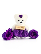 Мыльные розы и медвежонок, набор фиолетовый - Фото 6