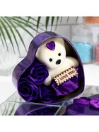 Мыльные розы и медвежонок, набор фиолетовый - Фото 9