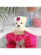 Мыльные розы и медвежонок, набор фуксия - Фото 8