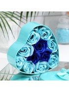 Мыльные розы, бирюзовые и синие, набор 11 шт. - Фото 6