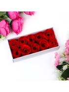 Набор красных мыльных роз в коробке, 10 шт. - Фото 12