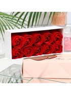 Набор красных мыльных роз в коробке, 10 шт. - Фото 6