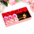 Мыльные розочки цветных оттенков и золотая роза, набор - Фото 1