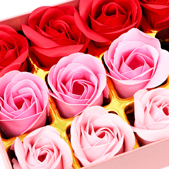Мыльные розочки цветных оттенков и золотая роза, набор - фото 1905841554