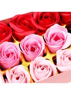 Подарочный набор из 12 красно-розовых мыльных роз с металлической розой - Фото 10