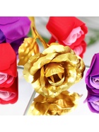 Подарочный набор из 12 красно-фиолетовых мыльных роз с металлической розой - Фото 11