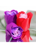 Подарочный набор из 12 красно-фиолетовых мыльных роз с металлической розой - Фото 13