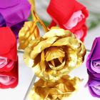 Мыльные розочки цветных оттенков и золотая роза, набор - Фото 8