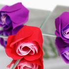 Мыльные розочки цветных оттенков и золотая роза, набор - Фото 9