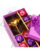 Подарочный набор из 12 красно-фиолетовых мыльных роз с металлической розой - Фото 9