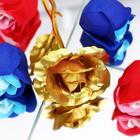 Мыльные розочки цветных оттенков и золотая роза, набор 11 шт - Фото 8