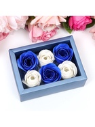 Мыльные розы, белые и синие, набор 6 шт. - Фото 5