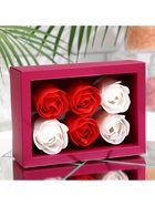 Мыльные розы, белые и красные, набор 6 шт. - Фото 5