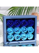 Мыльные розы, синие оттенки, набор 12 шт., в коробке - Фото 5