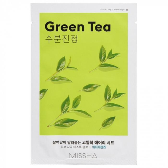 Маска для лица MISSHA Airy Fit Sheet Mask Green Tea - Фото 1