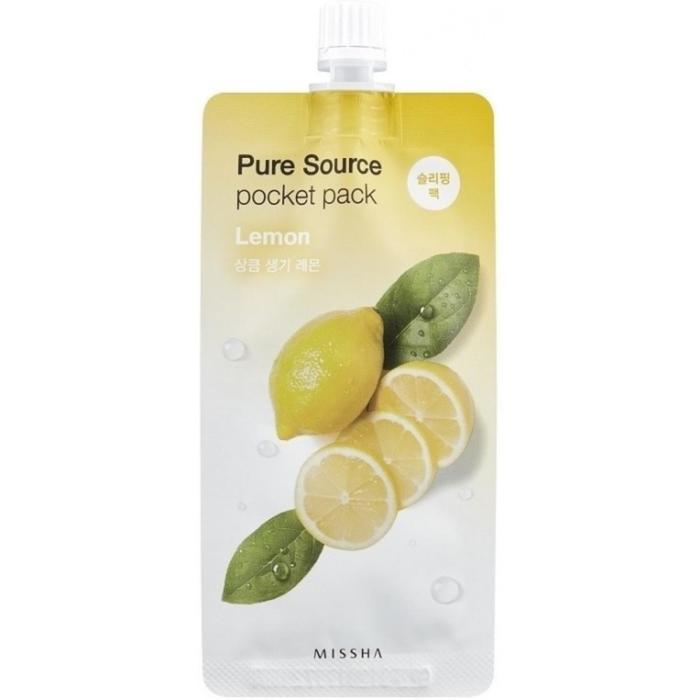 Маска для лица MISSHA Pure Source Pocket Pack Lemon, 10 мл - Фото 1