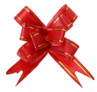 Подарочный Бант - бабочка №1.8 «Золотые полосы», красный, для упаковки подарков - Фото 2