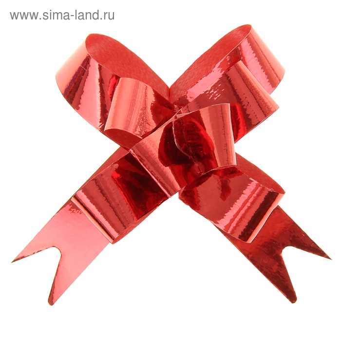 Бант-бабочка №1,2 голография, цвет красный - Фото 1