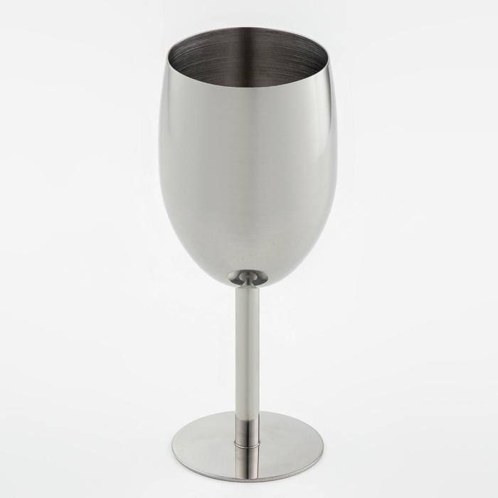 Бокал винный из нержавеющей стали для коктейлей, 17×7 см, цвет хромированный - фото 1889643371