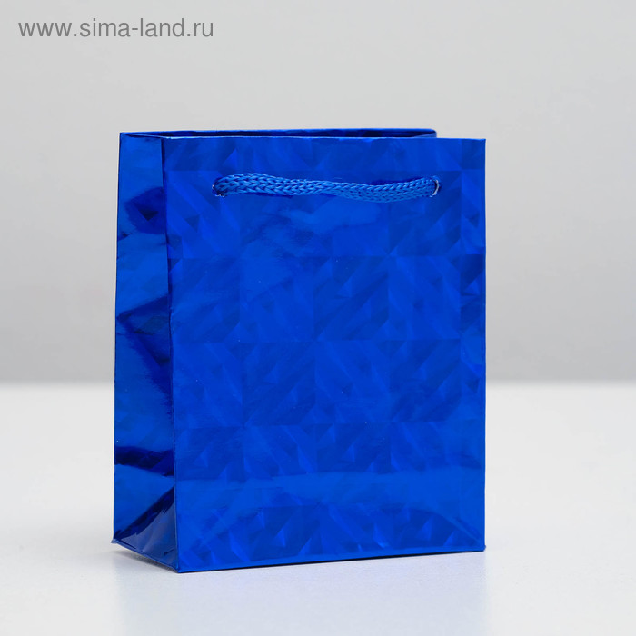 Пакет голографический, синий, рисунок МИКС, 8 х 4 х 10 см - Фото 1