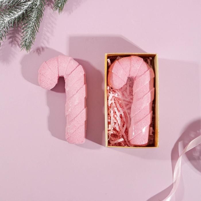 Бомбочка для ванны в форме рождественского леденца "С Новым годом!", 140 г, ягодный аромат - Фото 1