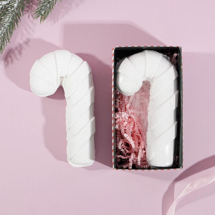 Бомбочка для ванны в форме рождественского леденца "Чудес и подарков!", 140 г, аромат сладкая ваниль - Фото 1