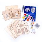 Набор для творчества «Новогодний ночник из дерева. Дом», светящийся - Фото 3