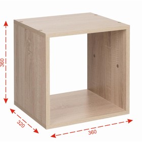 Стеллаж №1 DICE CUBE 1 секция, 360х360х320, Дуб сонома