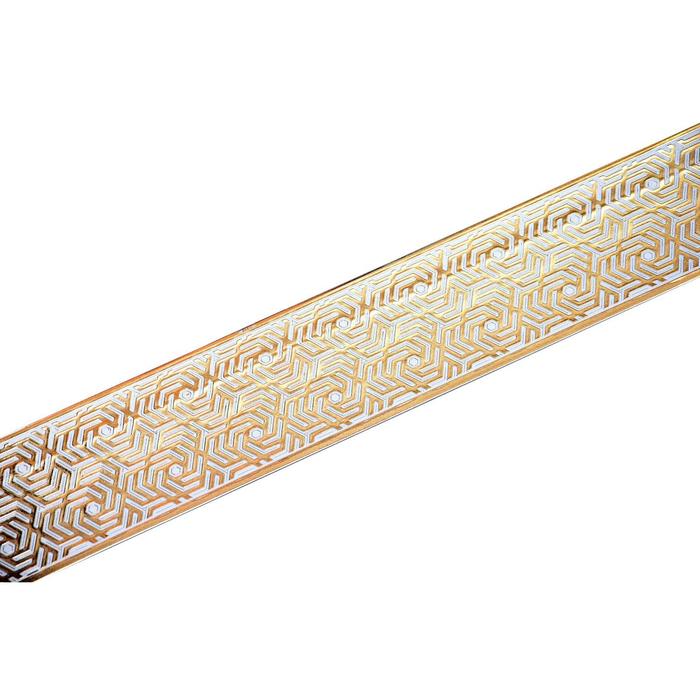 Декоративная планка «Арабеска», длина 350 см, ширина 7 см, цвет золото/белый - Фото 1