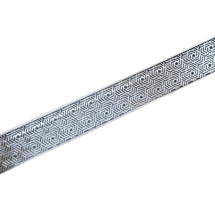 Декоративная планка «Арабеска», длина 350 см, ширина 7 см, цвет серебро/чёрный