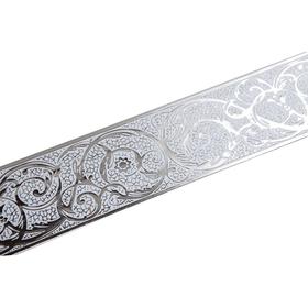 Декоративная планка «Вензель», длина 200 см, ширина 7 см, цвет серебро/белый