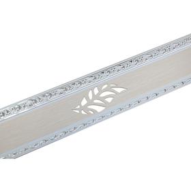 Декоративная планка «Лист», длина 200 см, ширина 7 см, цвет серебро/ясень белёный