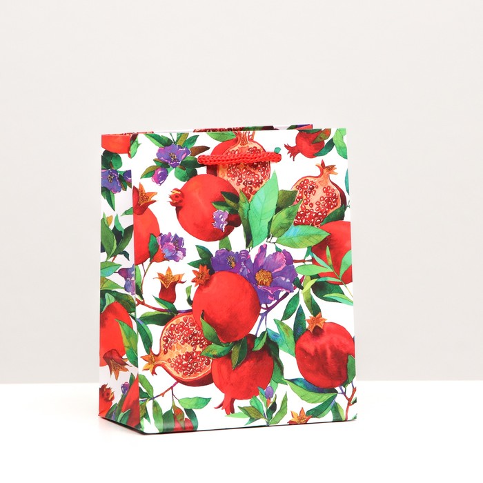 Пакет подарочный "Гранатовый сад", 11,5 х 14,5 х 6,5 см - Фото 1