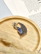 Брошь «Галиотис» танцовщица, зелёная в чернёном серебре - Фото 2