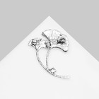 Брошь «Галиотис» цветы-зонтики, цвет зелёный в серебре - Фото 2