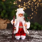 Дед Мороз "В костюмчике с орнаментом, с посохом" двигается, 25 см - фото 108940583