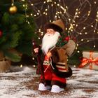 Дед Мороз "В коричневой шубке, с посохом" двигается, 11х30 см - Фото 2