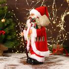 Дед Мороз "В красном костюмчике с орнаментом, с посохом" двигается, 20х40 см - Фото 2